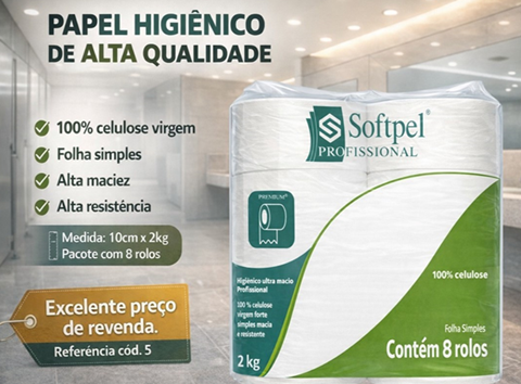 PAPEL HIGIENICO 100%CELULOSE 2 KG C 8 ROLOS